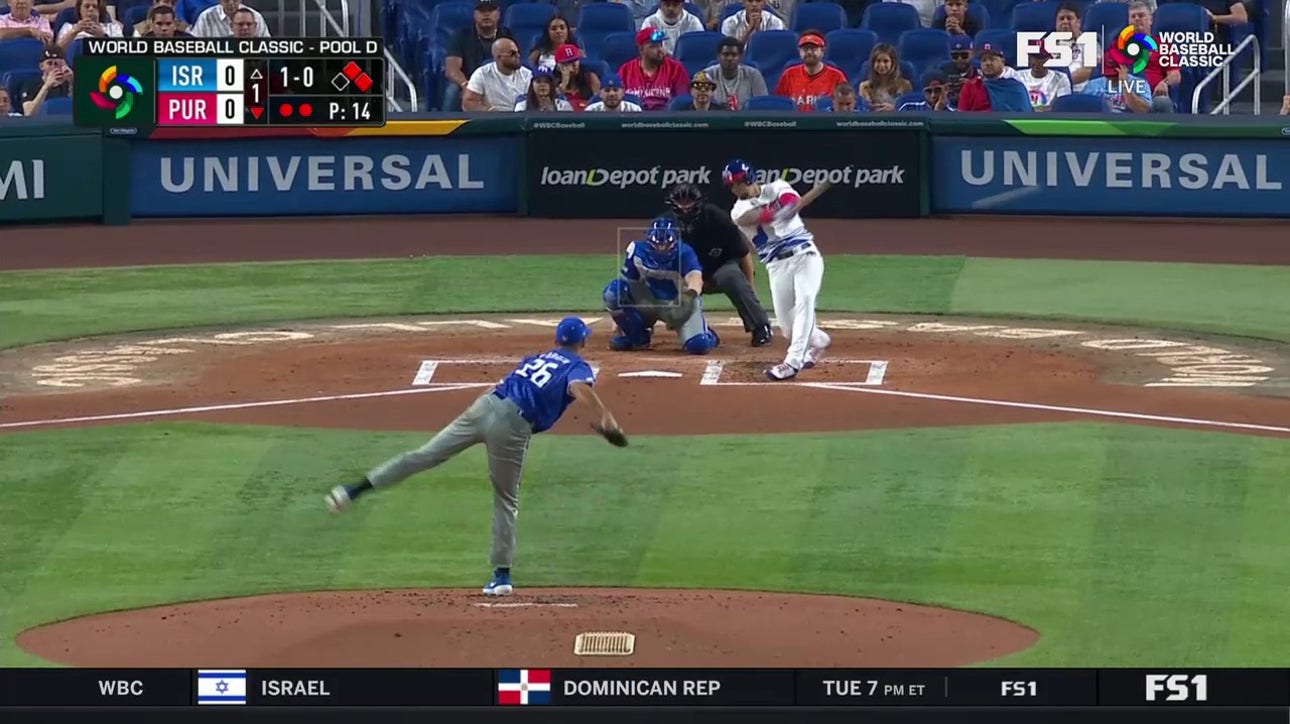 Eddie Rosario's two-run double gives Puerto Rico a 2-0 lead over Israel