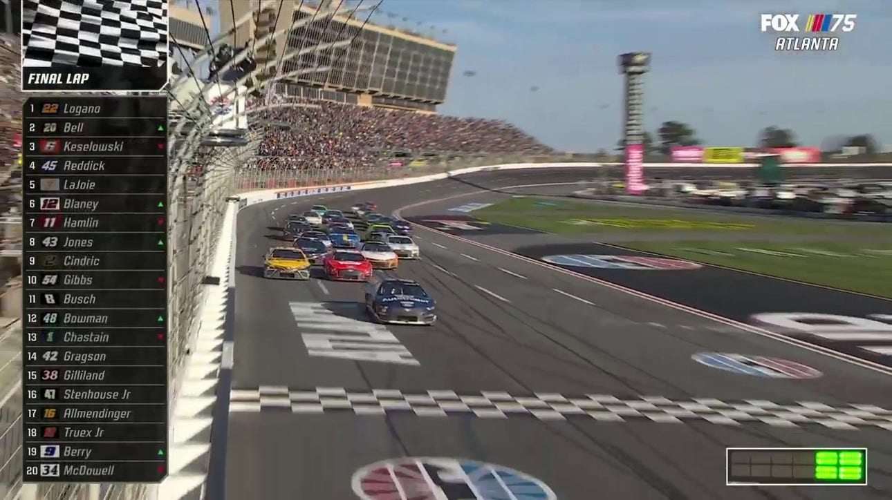 Joey Logano makes the late push to pass Brad Keselowski and take the checkered flag at the Ambetter Health 400