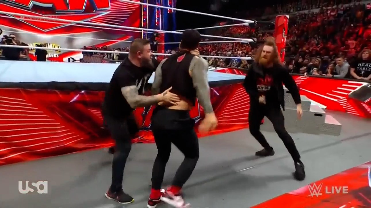 The Usos challenge Sami Zayn and Kevin Owens to a match at WrestleMania and Jey gets called out