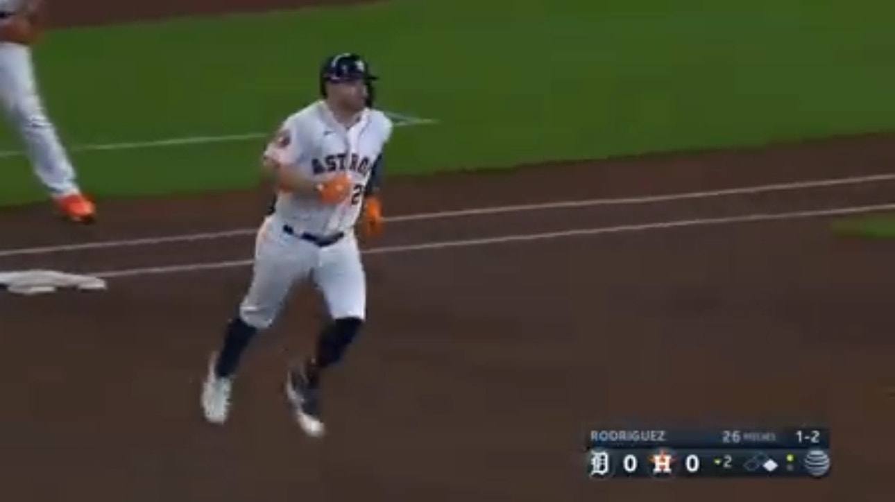 Chas McCormick hits a home run to left field, giving the Astros a 2-0 lead over the Tigers