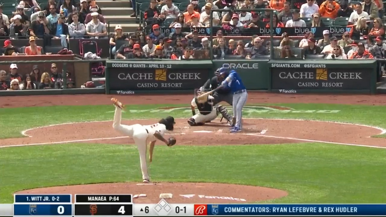 Royals' Bobby Witt Jr. smacks a solo homer to trim the deficit against the Giants