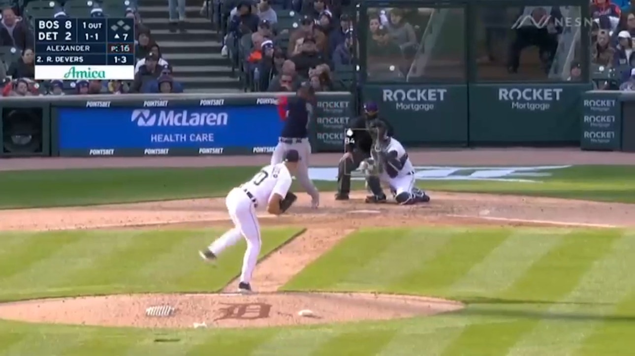 Rafael Devers hits his SECOND homer of the game to give the Red Sox a 9-2 lead over the Tigers