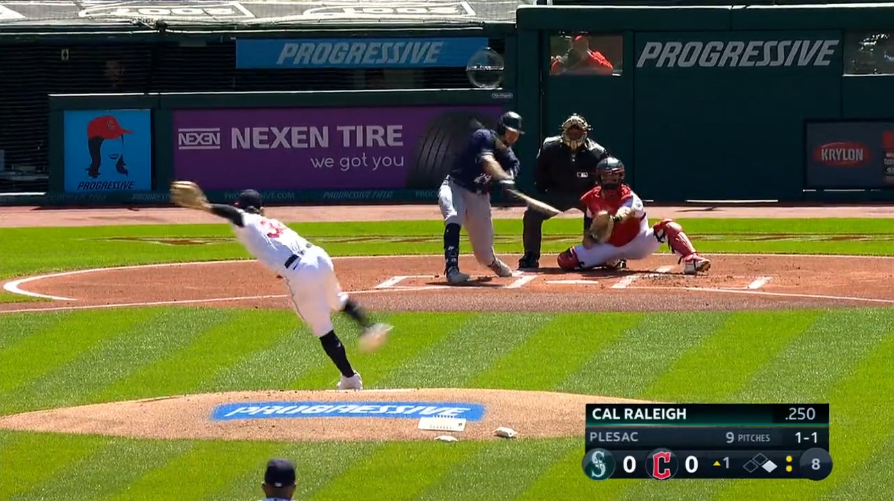 Cal Raleigh helps the Mariners with a two-run home run to right field vs. the Guardians
