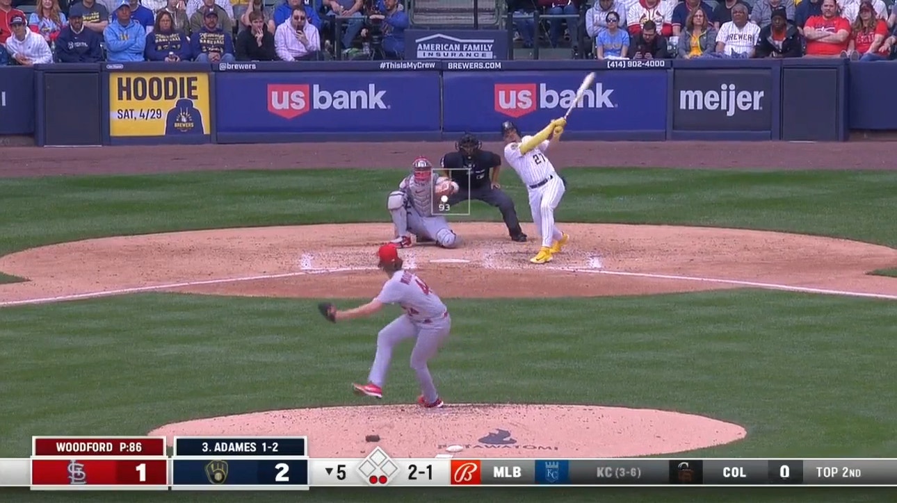 Willy Adames smacks a solo homer to help Brewers grab a 3-1 lead over Cardinals