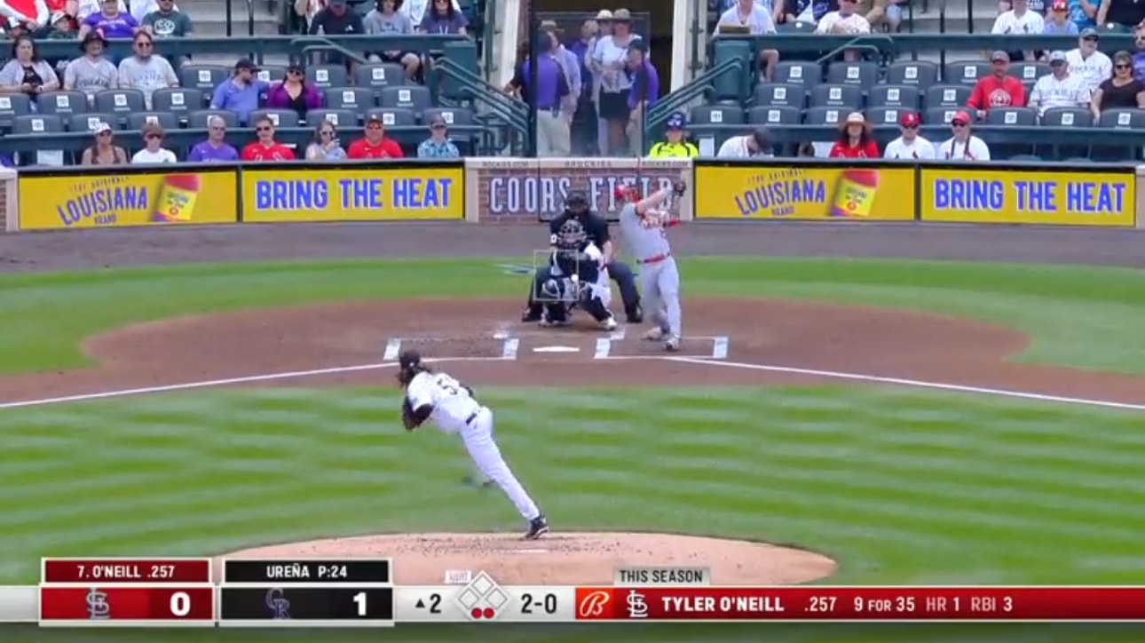 Cardinals' Tyler O'Neill blasts a 461-foot solo homer against the Rockies