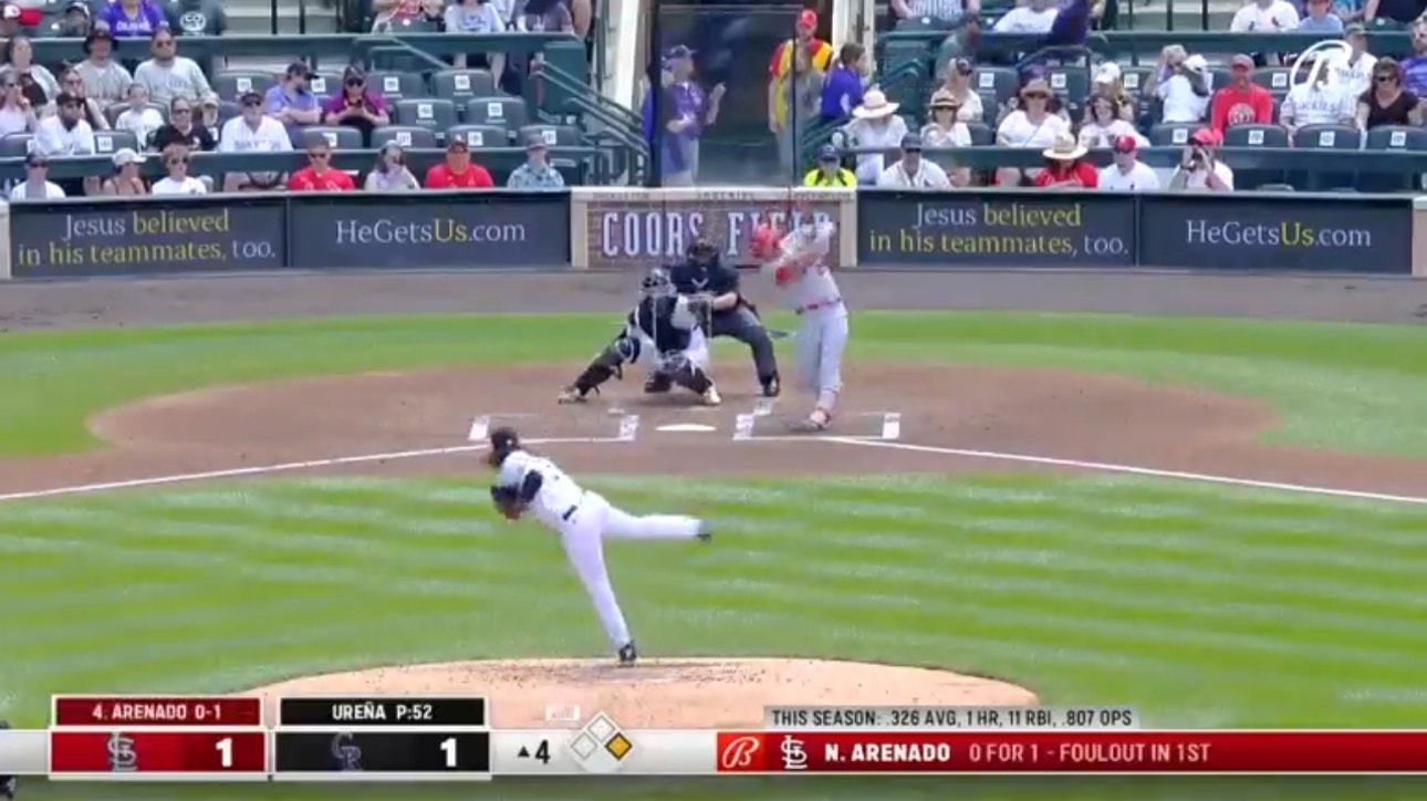 Cardinals' Nolan Arenado launches a go-ahead two-run homer against the Rockies