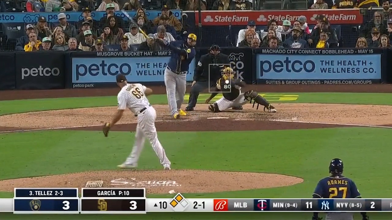 Rowdy Tellez's RBI sac fly seals Brewers' 4-3 victory over Padres in extra innings