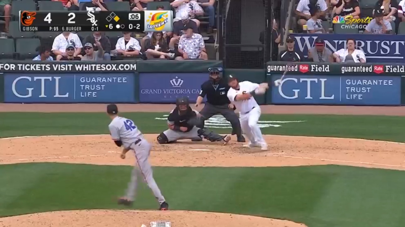 White Sox's Jake Burger smacks a game-tying two-run homer against the Orioles