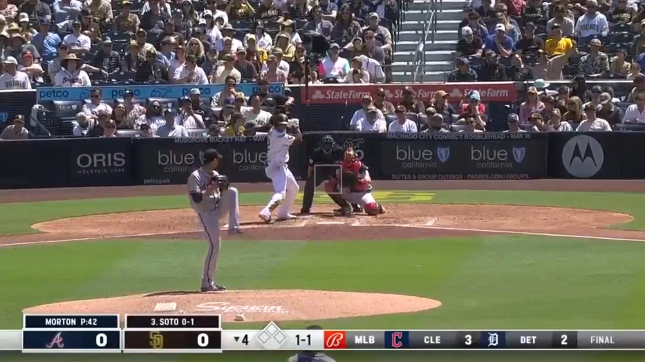 Juan Soto launches a solo home run to give the Padres an early lead over the Braves