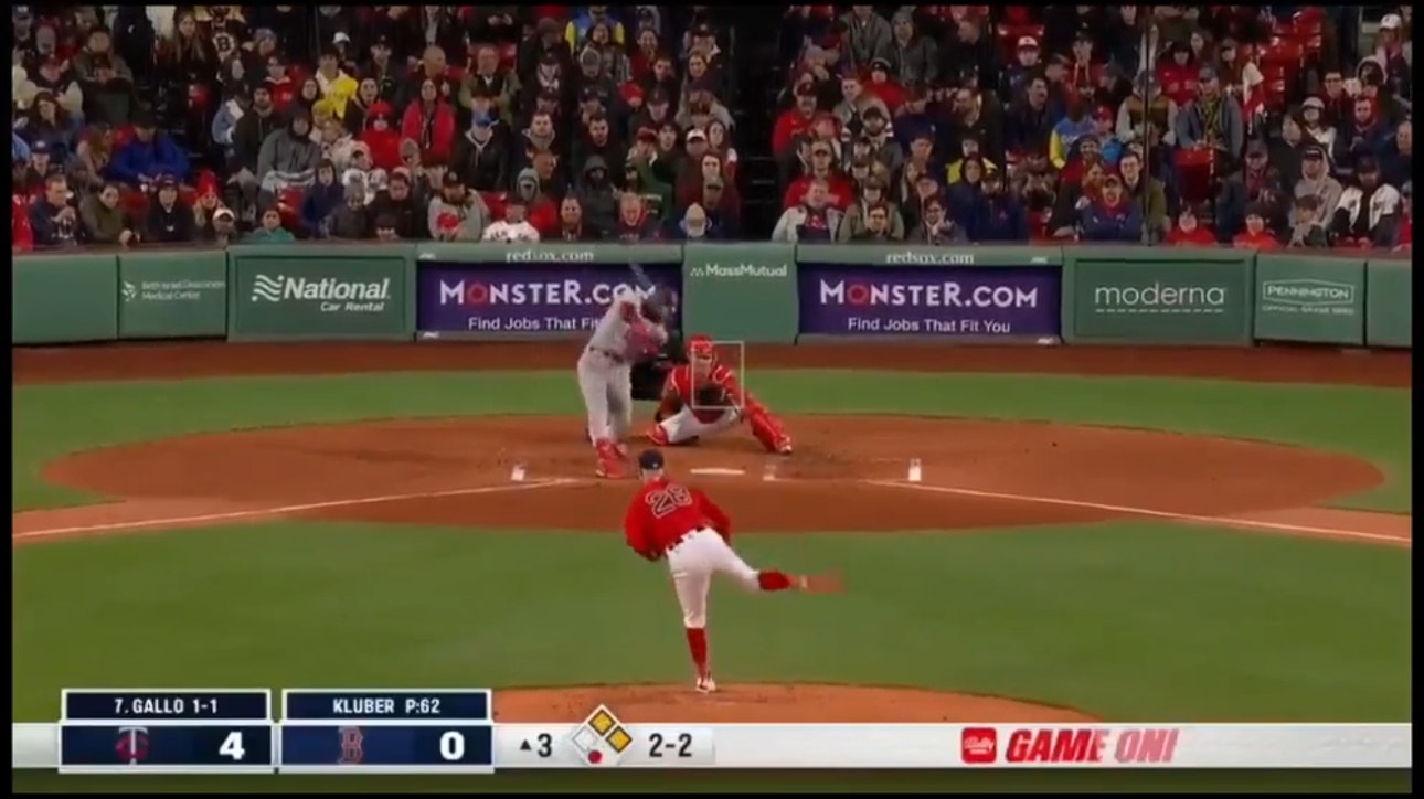 Joey Gallo launches a three-run homer to extend the Twins' lead over the Red Sox