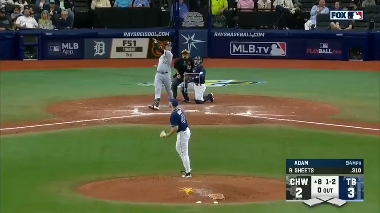 Gavin Sheets sends a powerful solo homer to right field as White Sox tie up the score against the Rays