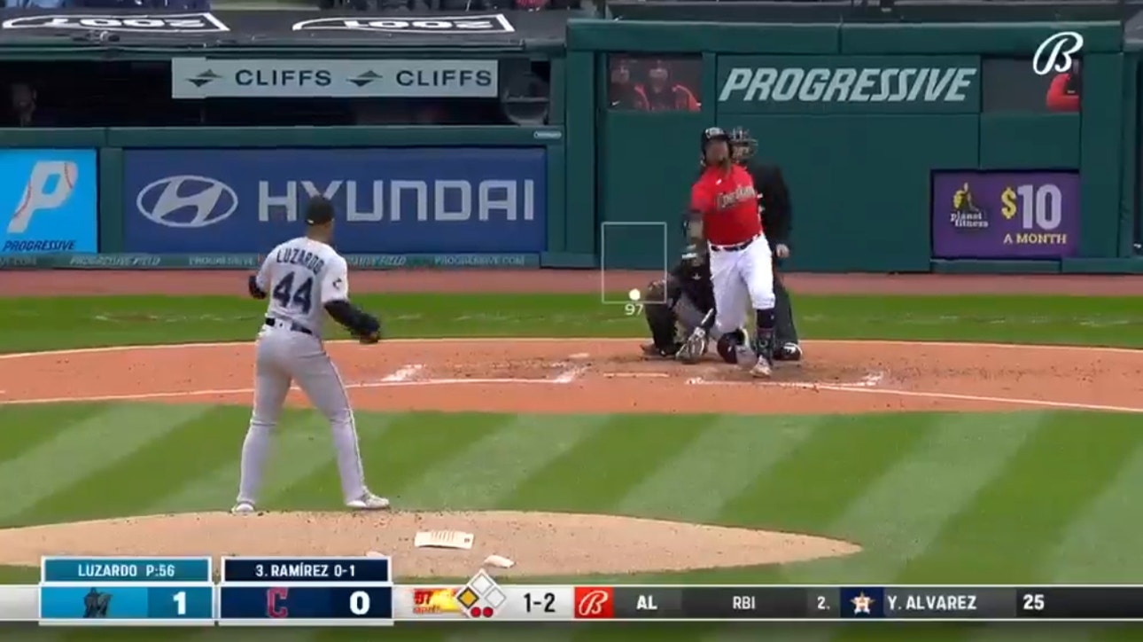 Guardians' José Ramírez and Josh Bell go yard back-to-back in the third inning against the Marlins