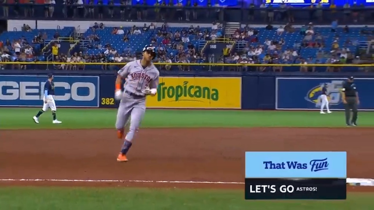 Jeremy Peña launches a solo home run to give the Astros the lead over the Rays
