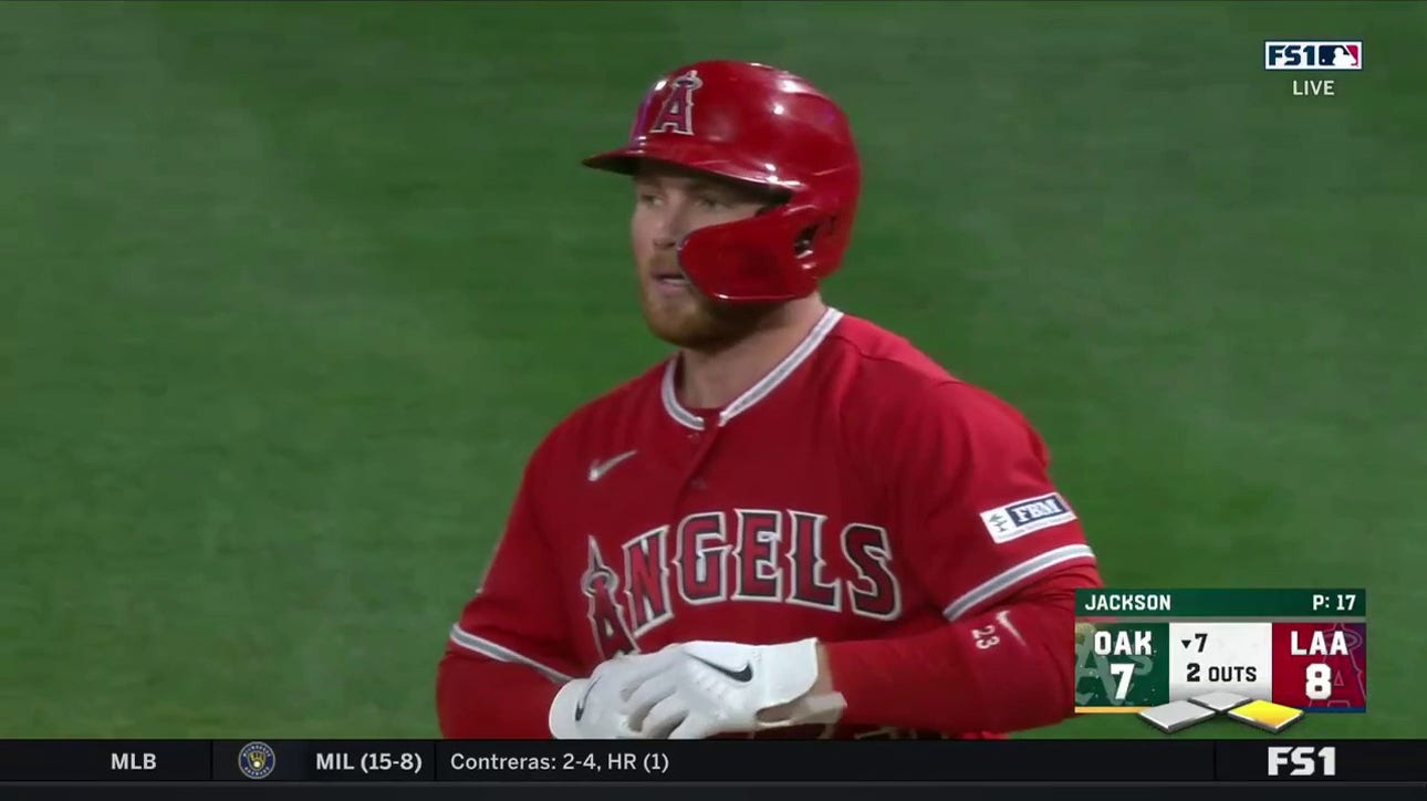 Brandon Drury's RBI single gives the Angels an 8-7 lead over the A's in the seventh
