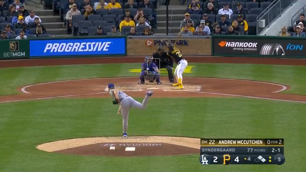 Andrew McCutchen GOES DEEP for a three-run homer to extend the Pirates' 7-2 lead over the Dodgers