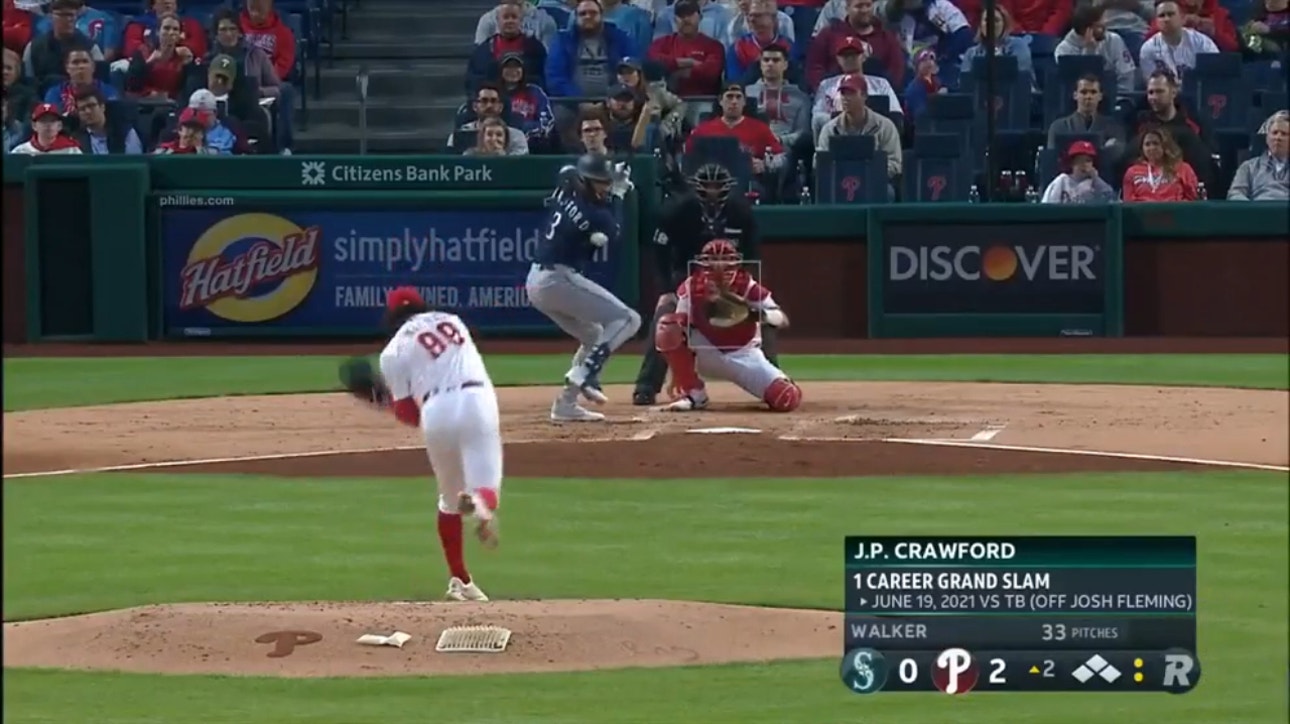 J.P. Crawford launches his second career grand slam to give the Mariners the lead over the Phillies