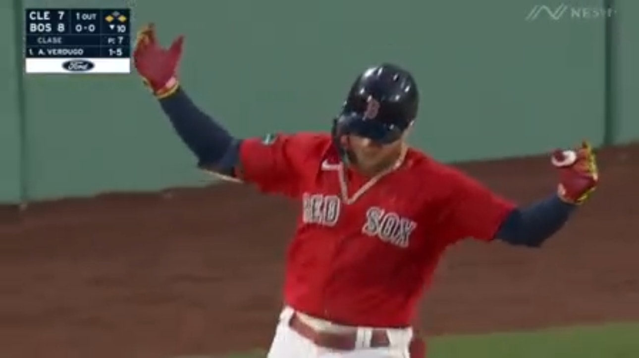 Alex Verdugo hits a walk-off single as the Red Sox defeat the Guardians 8-7 in 10 innings