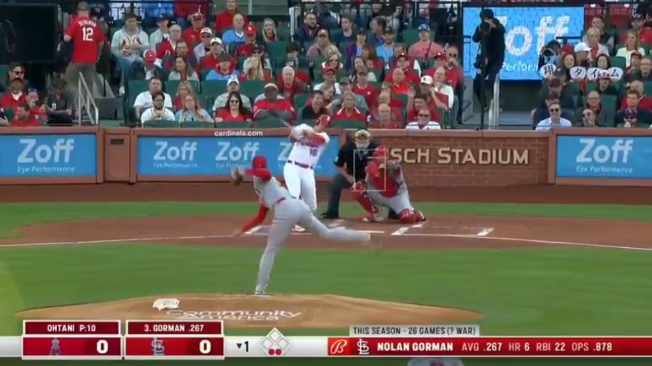 Cardinals' Nolan Gorman drills a solo homer against the Angels 