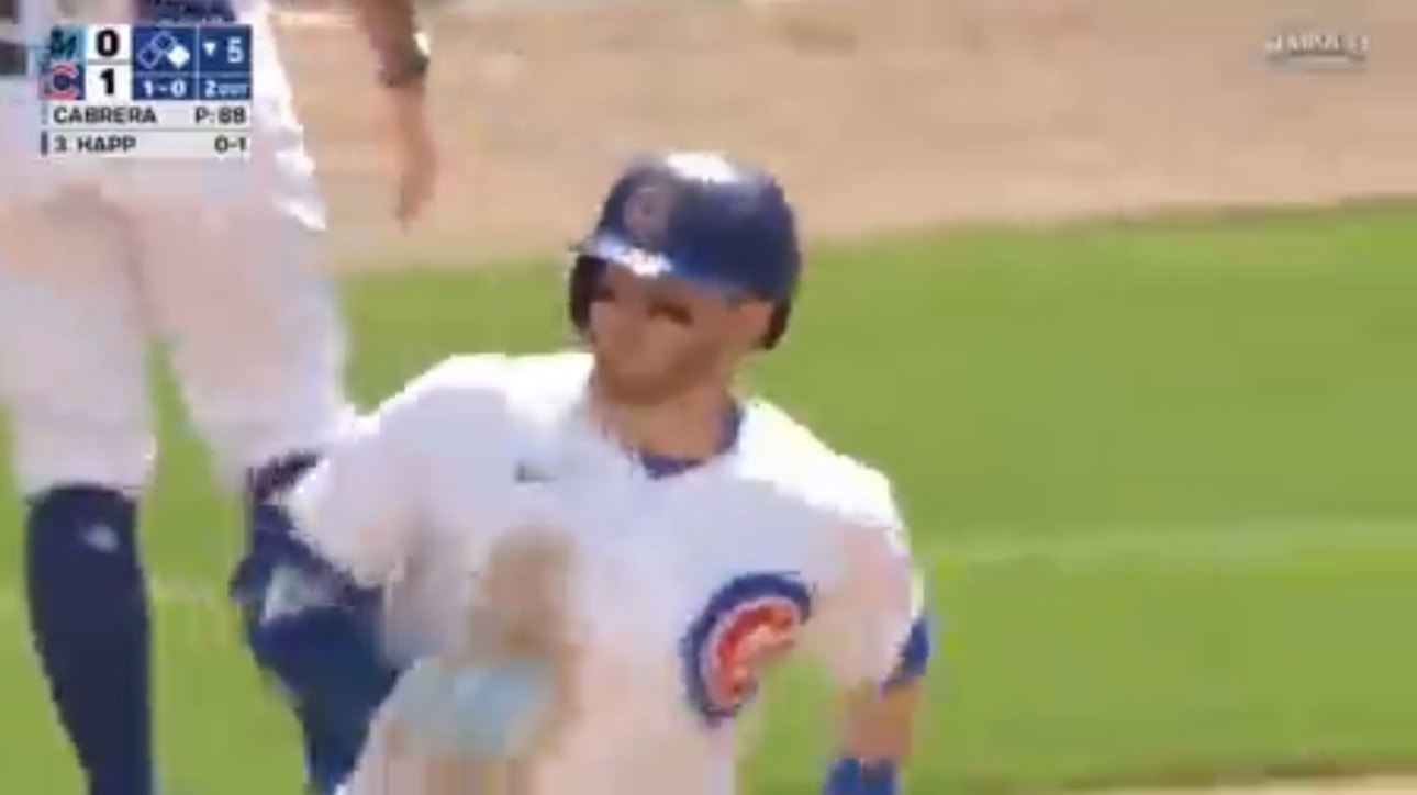Ian Happ hits a two-run home run, extending the Cubs' lead over the Marlins