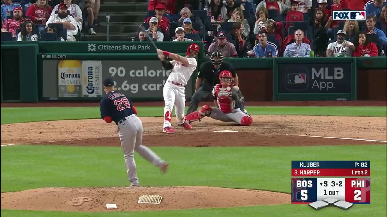 Bryce Harper launches his first home run of the season to help Phillies trim into Red Sox's lead