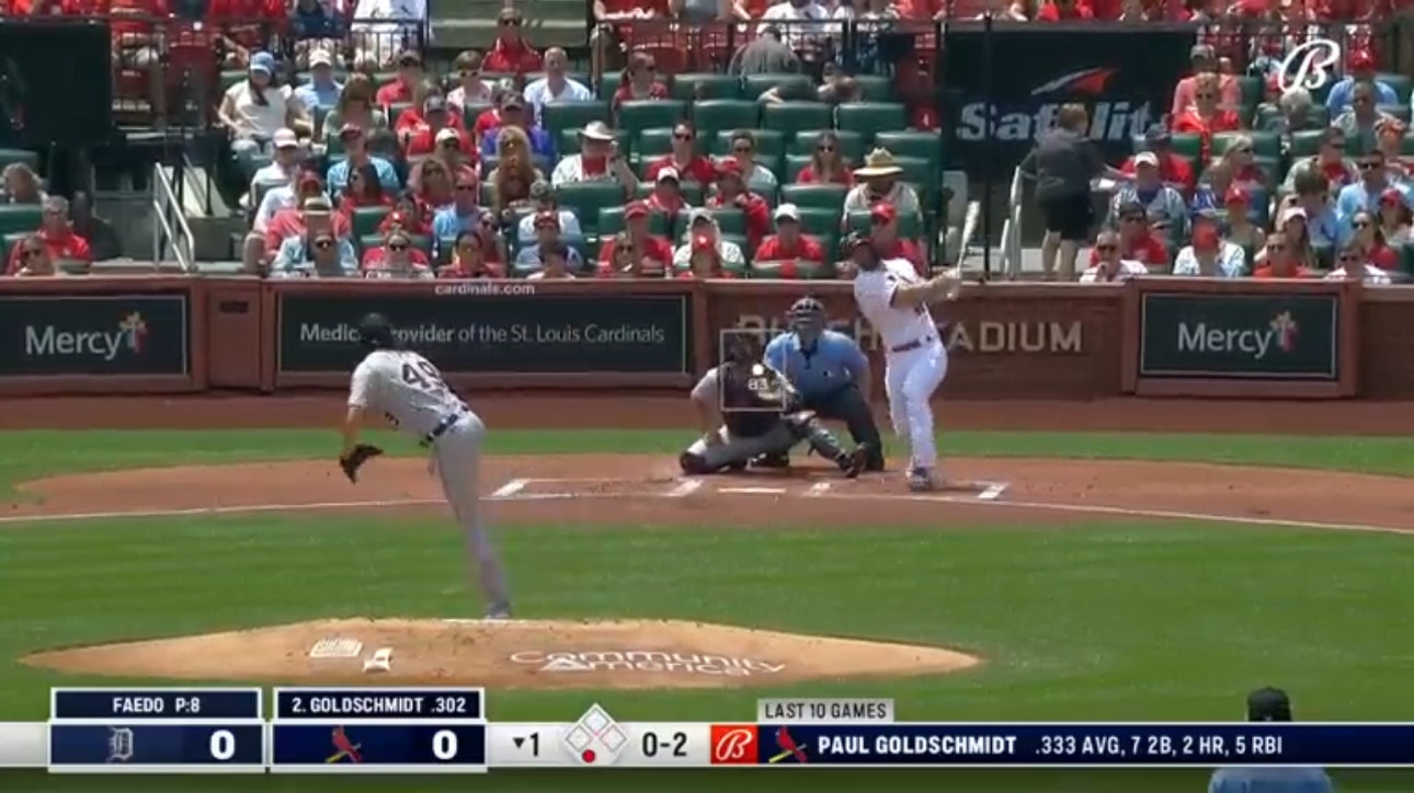 Paul Goldschmidt launches a solo homer to help Cardinals take an early lead against the Tigers