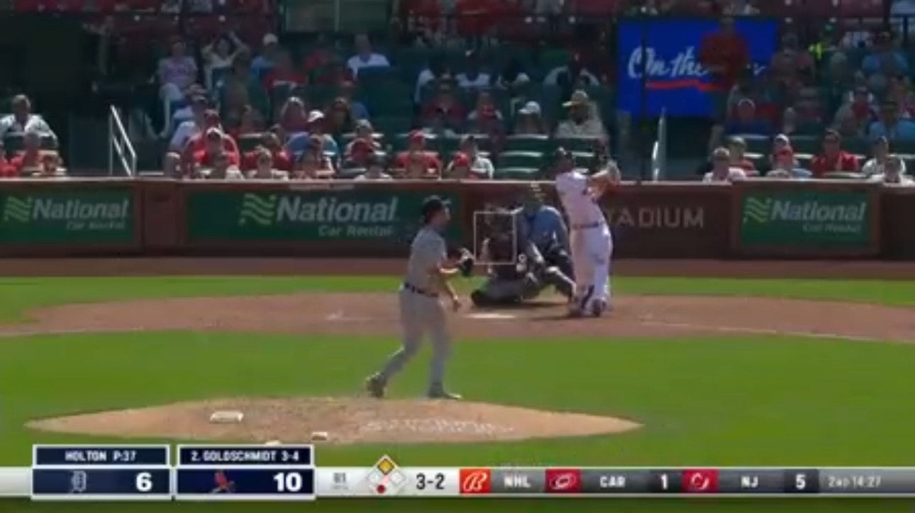 Cardinals' Paul Goldschmidt smacks his THIRD homer of the game, giving St. Louis a commanding 12-6 lead over the Tigers