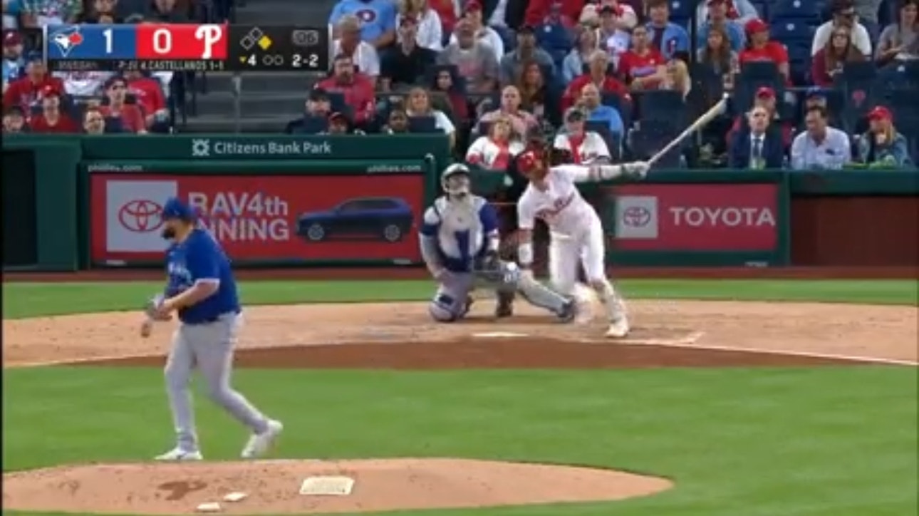 Nick Castellanos cranks a two-run home run to give the Phillies a 2-0 lead over the Blue Jays