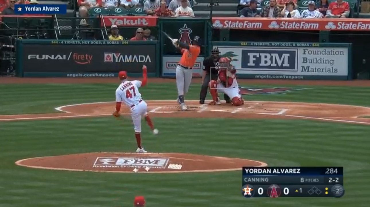 Yordan Alvarez crushes a solo homer to give the Astros an early lead against the Angels 