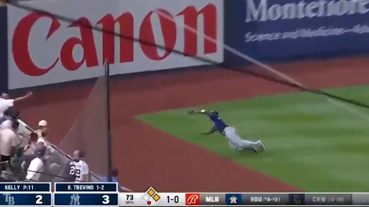 Rays' Randy Arozarena makes an INCREDIBLE diving catch in left field against the Yankees