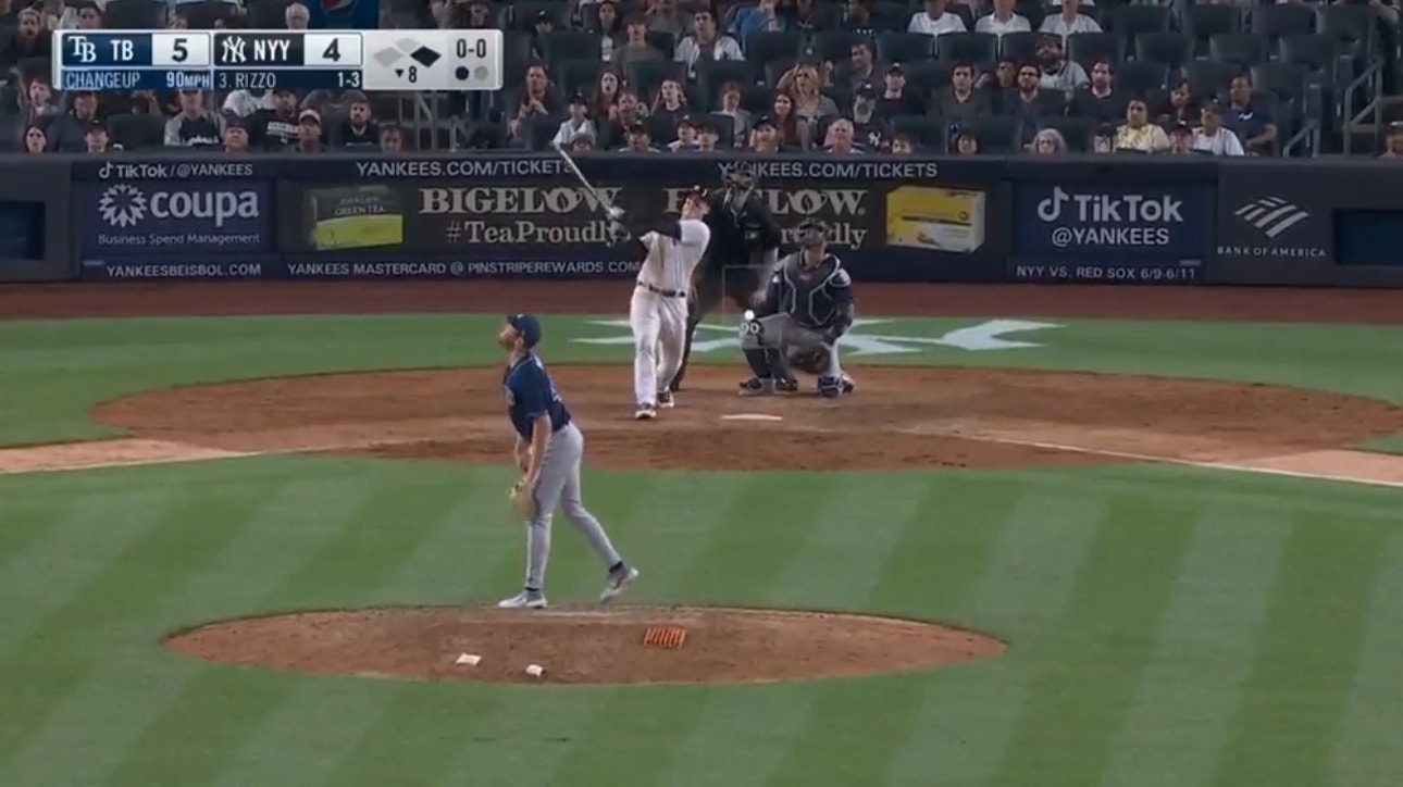 Yankees' Anthony Rizzo's second homer of the game helps give New York a 6-5 victory over the Rays