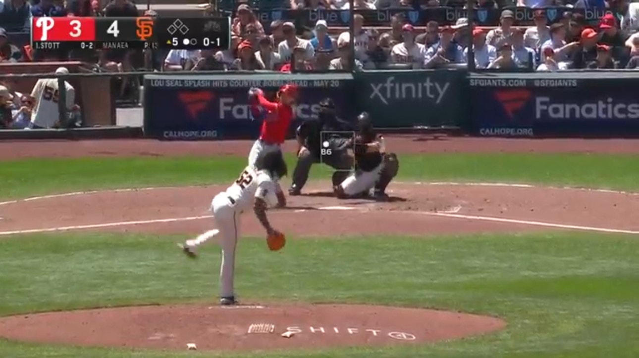 Phillies' Bryson Stott drills a solo homer to equal the score against the Giants