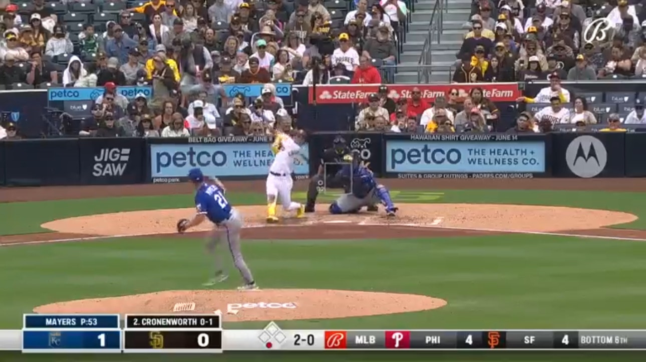 Padres' Jake Cronenworth smashes a solo homer to tie the score against the Royals
