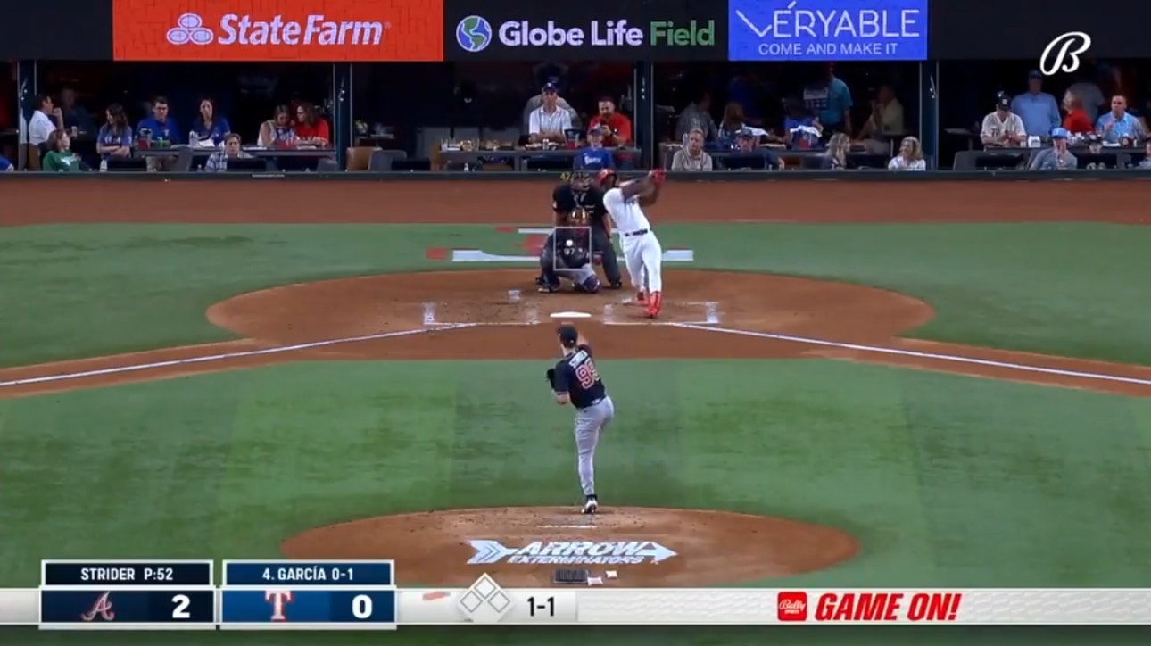 Adolis García goes yard, Rangers trim Braves' lead