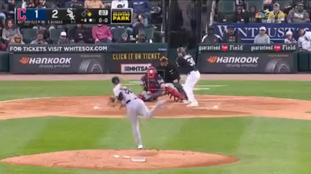 Jake Burger launches a two-run homer to extend the White Sox's lead over the Guardians