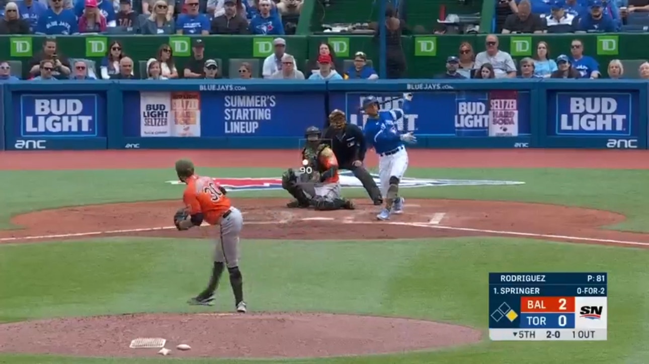 Blue Jays' George Springer smacks a timely two-run homer to tie game against Orioles