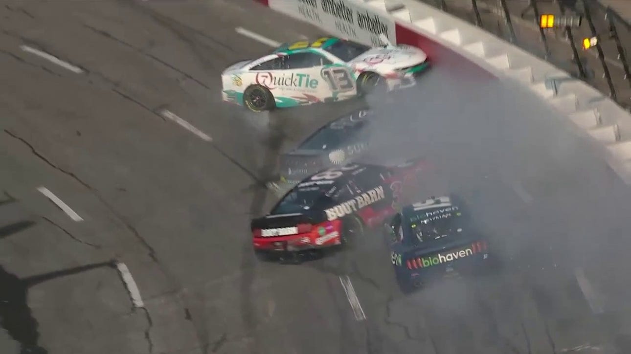 Noah Gragson and Ryan Newman involved in a four car pile up at the 2023 NASCAR All-Star Open Race
