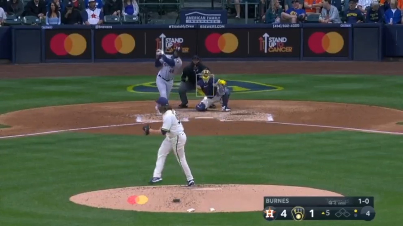 Yordan Alvarez smokes a solo home run to extend the Astros' lead over the Brewers