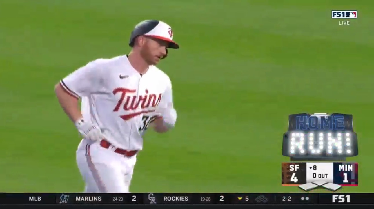 Kyle Garlick gets the Twins on the board after a solo homer against the Giants