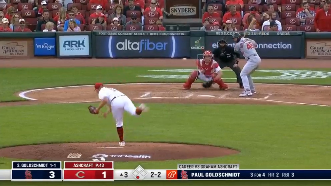 Paul Goldschmidt launches his second solo home run to extend the Cardinals' lead over the Reds