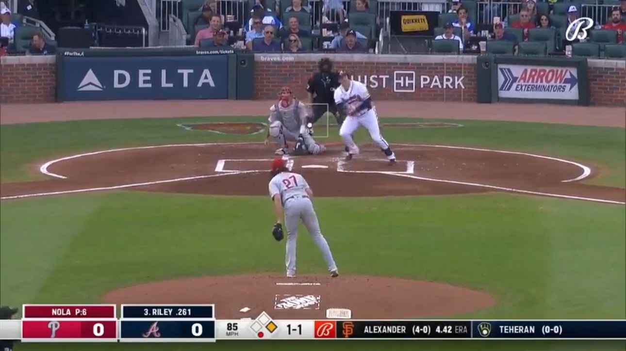 Austin Riley CRUSHES a 459-ft homer to help Braves strike first against Phillies