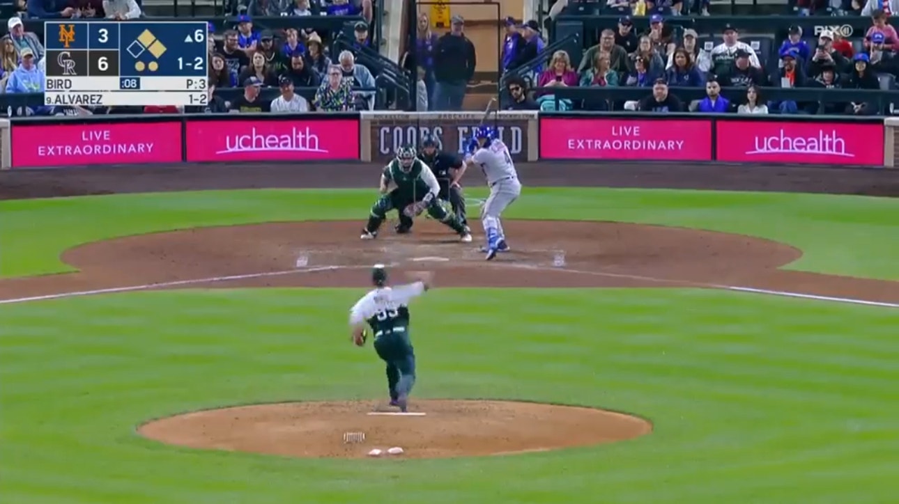 Mets' Francisco Álvarez crushes a MONSTER 435-foot three-run home run to tie the game against the Rockies
