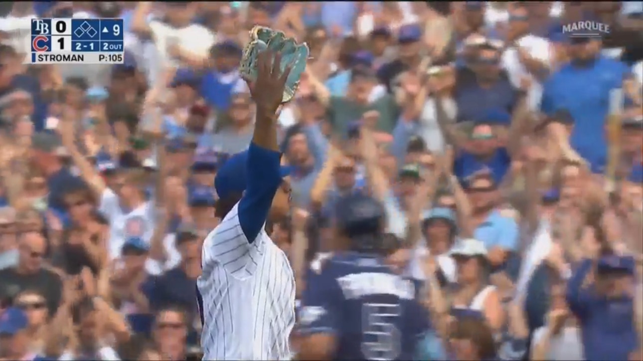 Cubs ace Marcus Stroman pitches a one-hitter against the league-leading Rays, striking out eight in a 1-0 victory