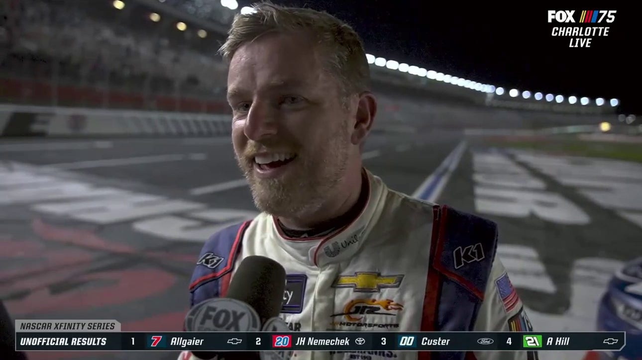 'I'm so proud of this team' — Justin Allgaier speaks on his first-place finish in the ALSCO Uniforms 300 at Charlotte