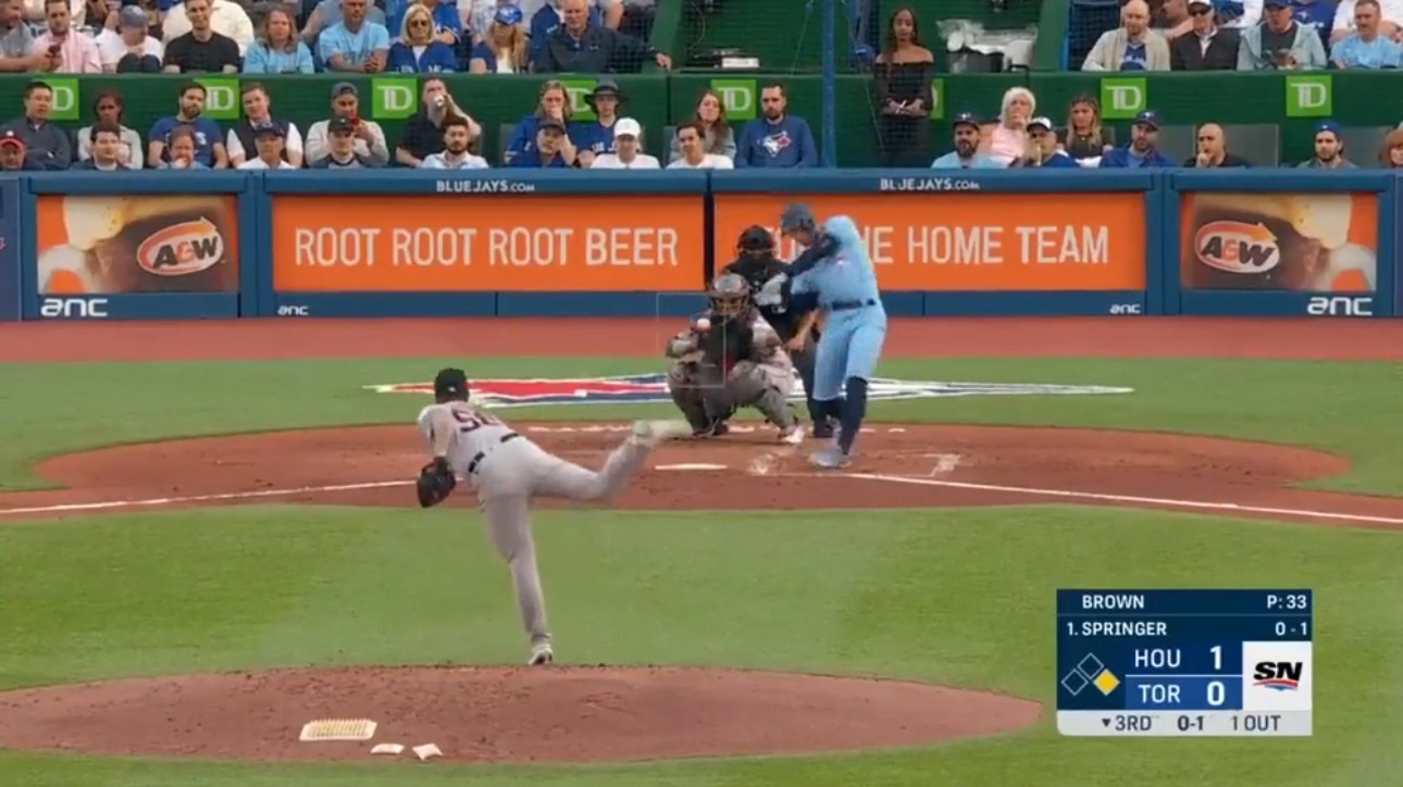 George Springer slams a go-ahead two-run home run for the Blue Jays vs. Astros