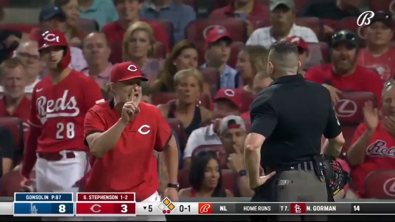 Reds' manager David Bell gets thrown out for the fourth time this season after arguing with umpires