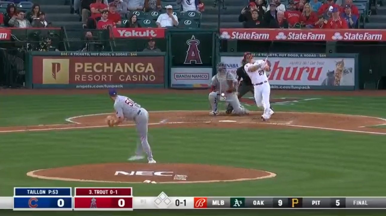 Mike Trout HAMMERS a solo home run to give the Angels the lead over the Cubs