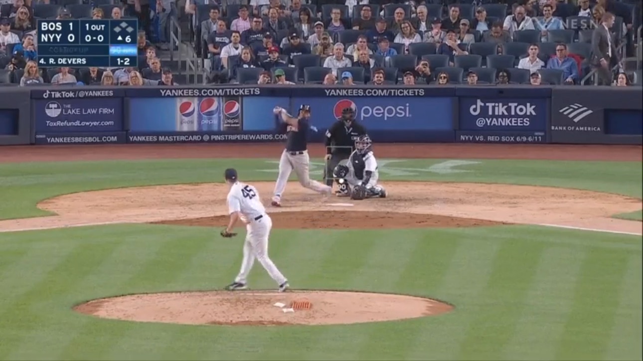 Red Sox's Rafael Devers takes Yankees ace Gerrit Cole deep in the sixth inning at Yankee Stadium