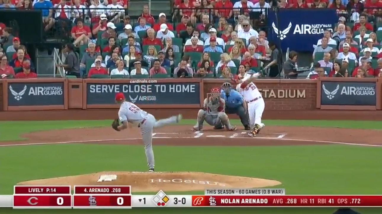 Cardinals' Nolan Arenado cranks out a two-run homer against the Reds