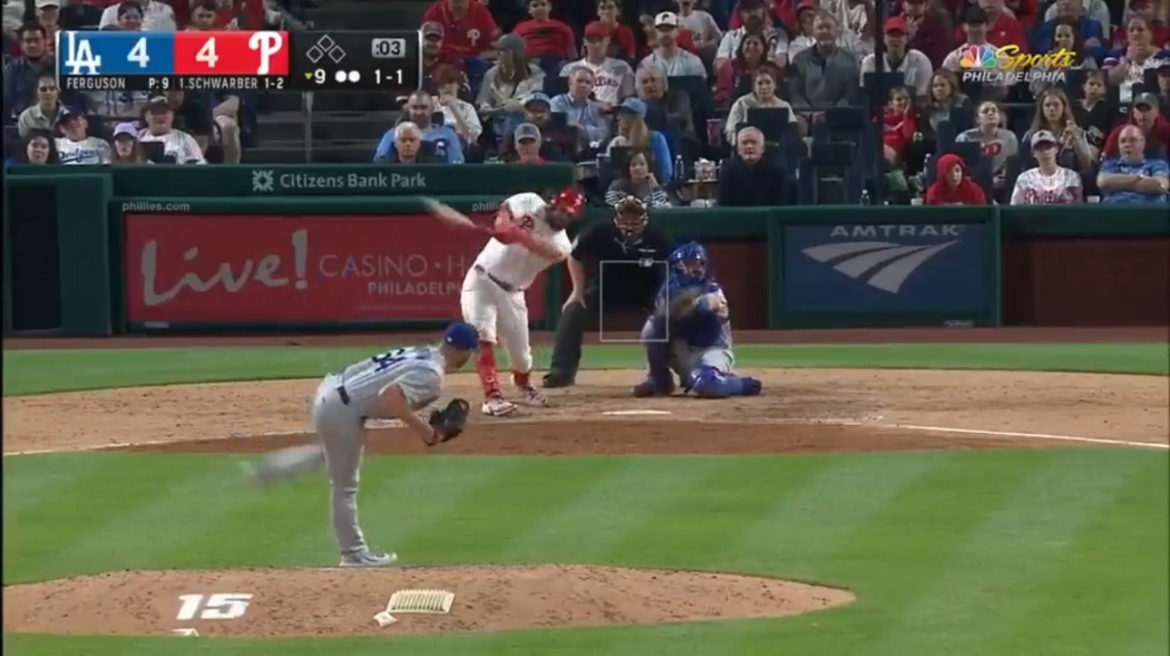 Kyle Schwarber hits a walk-off homer vs. the Dodgers as the Phillies win their sixth straight
