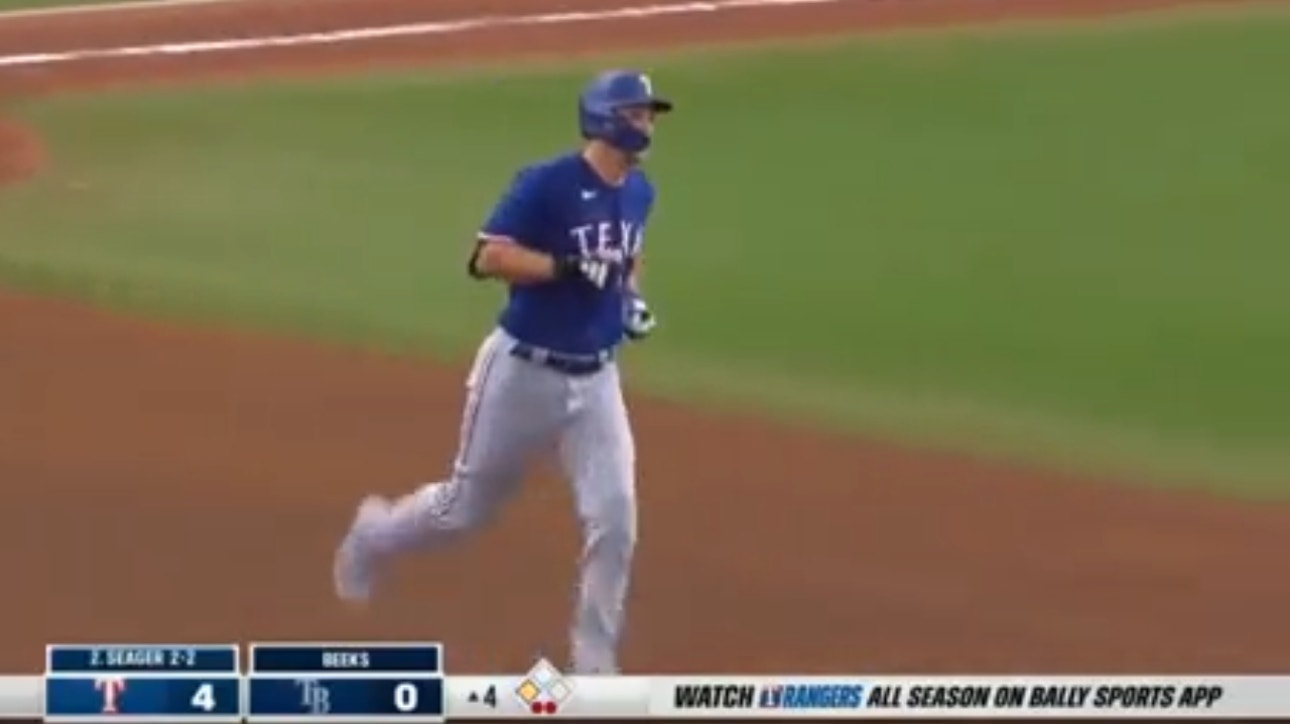 Corey Seager hits a two-run homer, extending the Rangers' lead vs. Rays